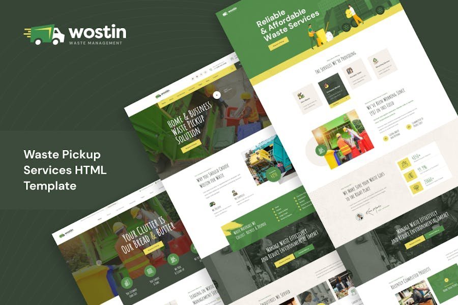 Wostin - Waste Pickup Services HTML Template 1 Wostin - Waste Pickup Services HTML Template