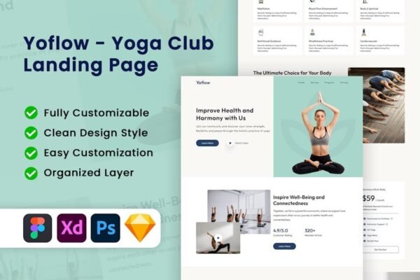 Yoflow - Yoga Club Landing Page
