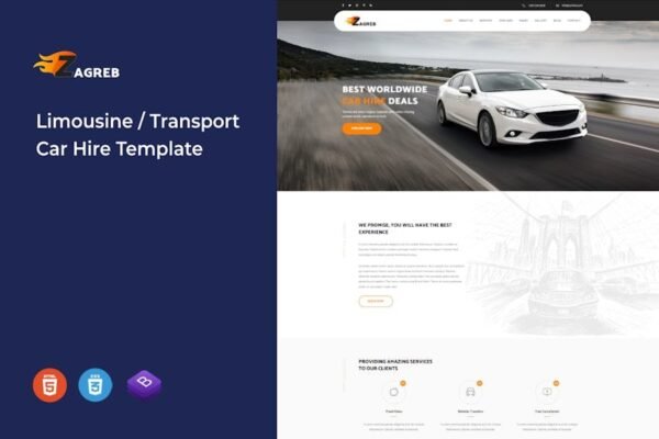Zagreb - Limousine  Transport  Car Hire Template