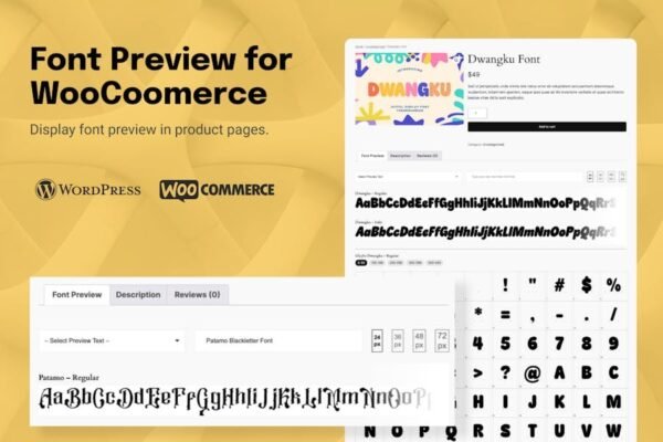 Font Preview Plugin for WooCommerce