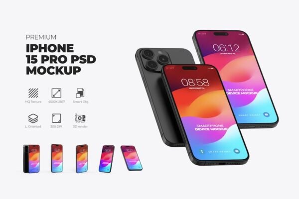 iPhone 15 Pro UIUX Screen Mockup
