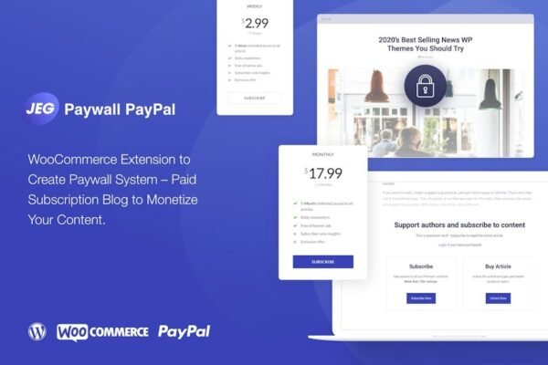 Jeg PayPal Paywall & Content Subscriptions System