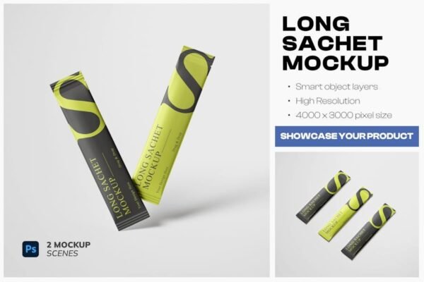 Long Sachet Mockup