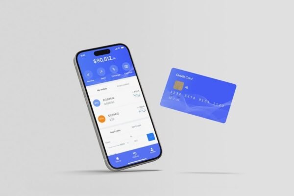 Phone and credit card mockup