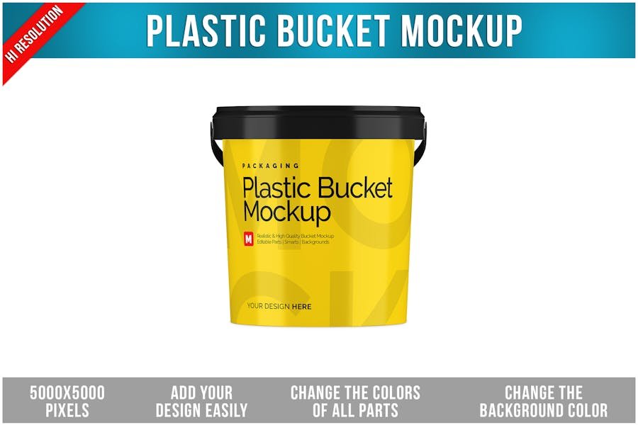 Plastic Bucket Mockup 1 Plastic Bucket Mockup