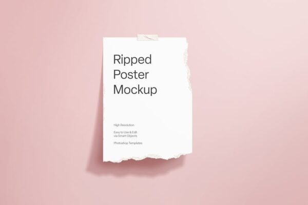 Ripped Poster Mockup