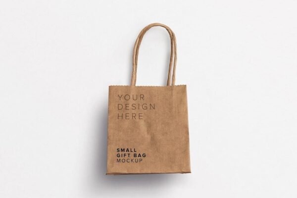 Small Gift Paper Bag Mockup