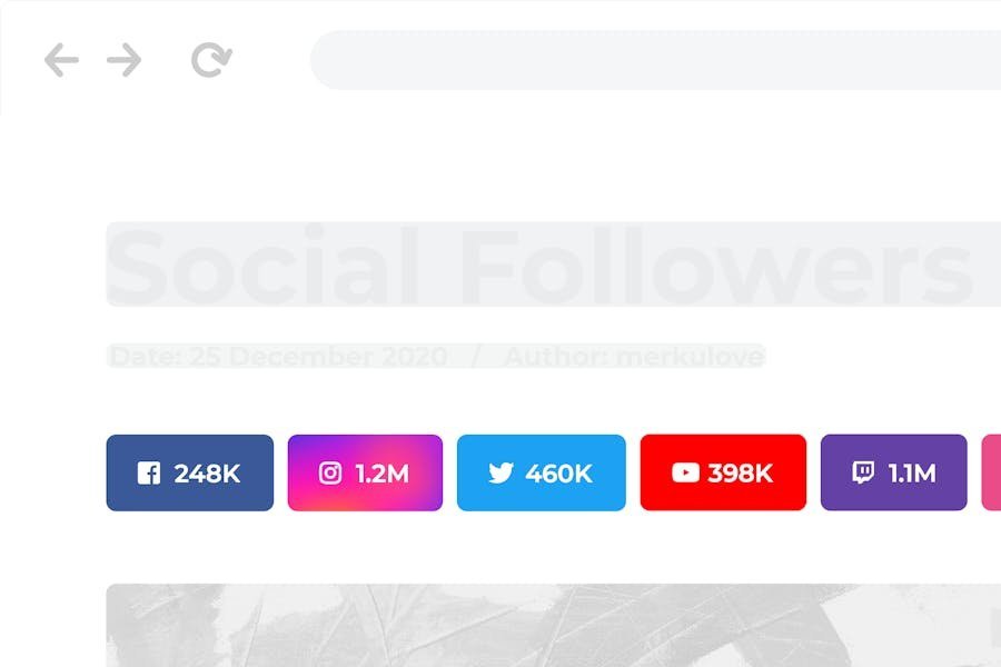 Social followers bar for WordPress 1 Social followers bar for WordPress
