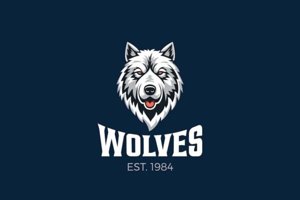 Wolf Logo Head Dog Mascot Esport Style