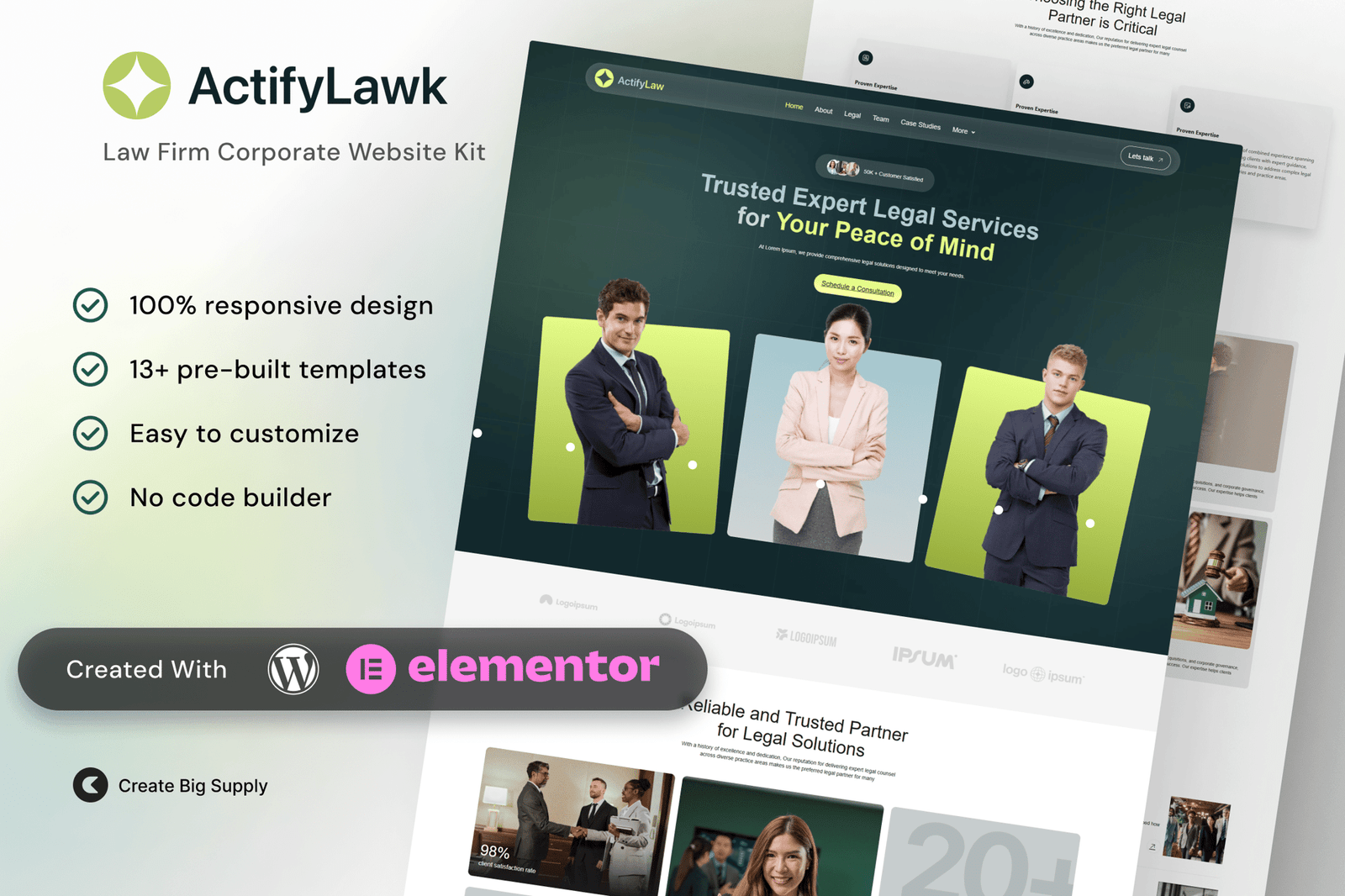 ActifyLaw - Law Firm Corporate Elementor Template Kit