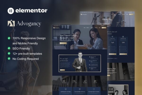 Advogancy - Attorney Law Firm Elementor Pro Template Kit
