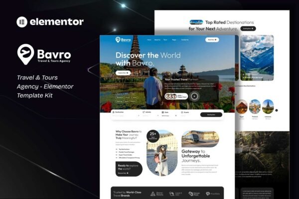 Bavro - Travel & Tour Agency Elementor Template Kits