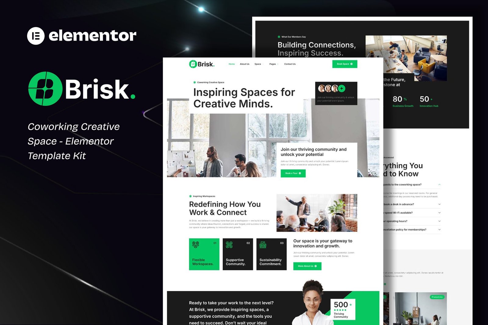 Brisk - Coworking Creative Space Elementor Template Kit 1 Brisk - Coworking Creative Space Elementor Template Kit