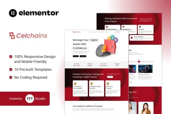 Celchains - Blockchain Crypto & DeFi Elementor Template Kit