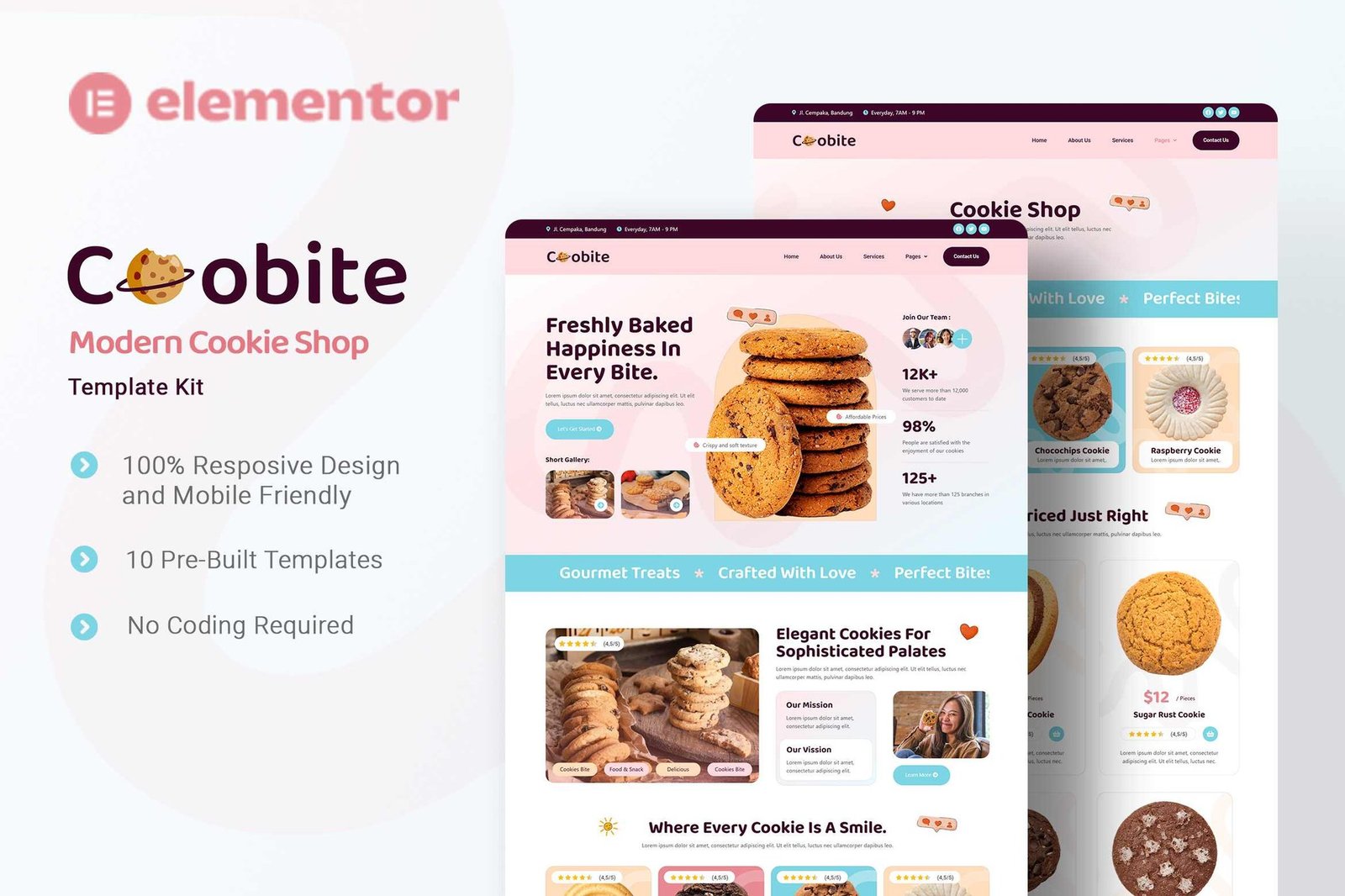 Coobite - Modern Cookie Shop Elementor Template Kit