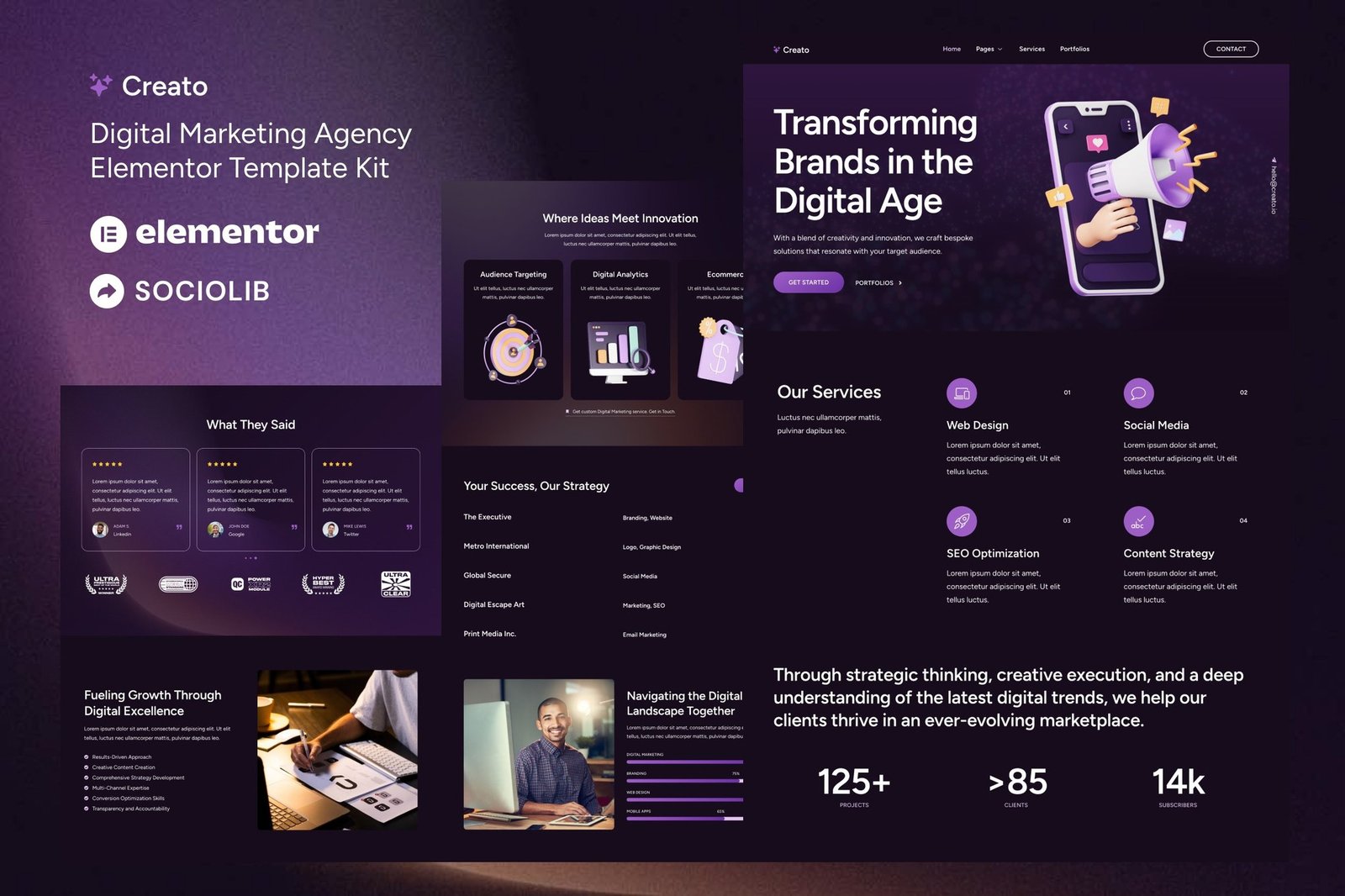 Creato - Digital Marketing Agency Elementor Template Kit 1 Creato - Digital Marketing Agency Elementor Template Kit