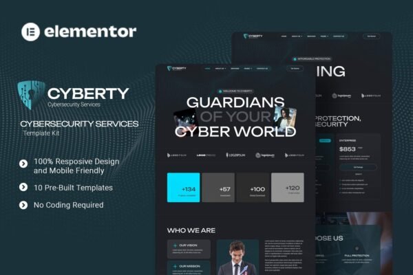 Cyberty - Cyber Security Service Elementor Template Kit