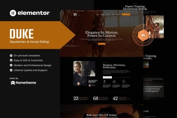 Duke - Equestrian & Horse Riding Elementor Template Kit