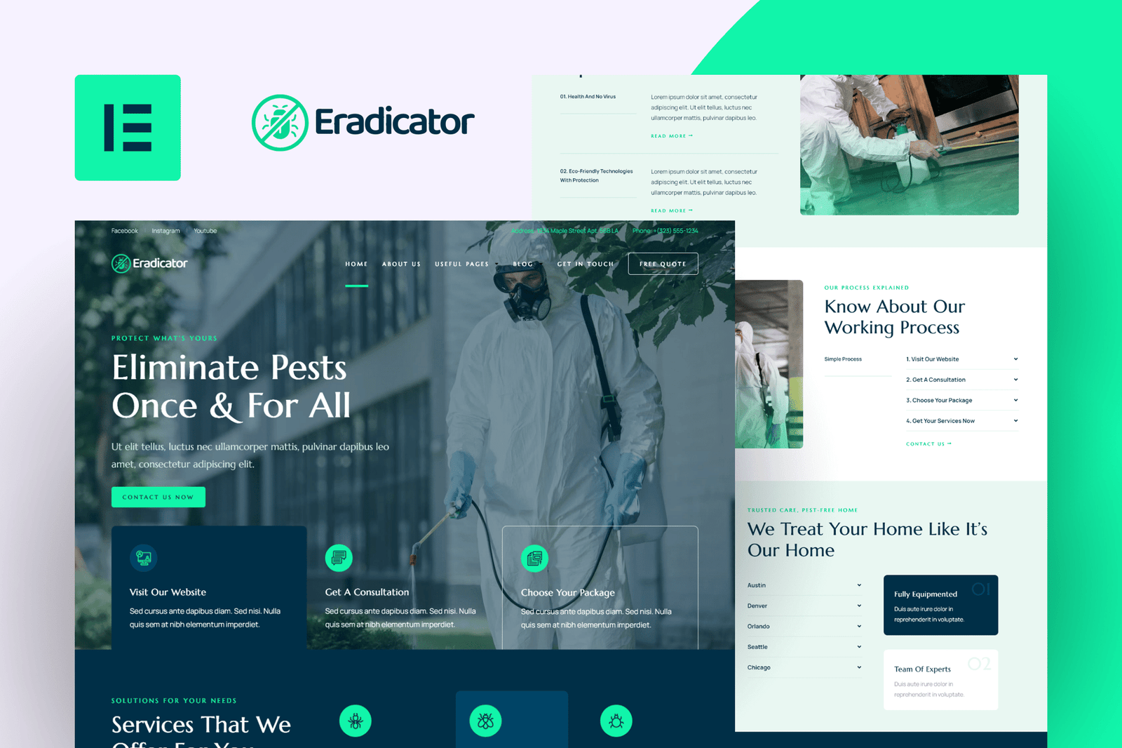 Eradicator - Pest Control Services Elementor Pro Template Kit