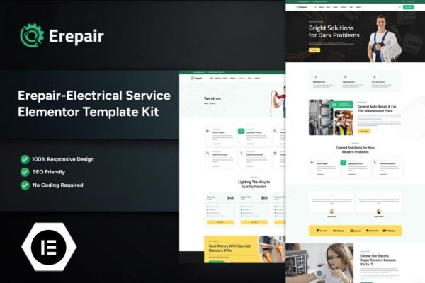 Erepair - Electrical Service Elementor Template Kit