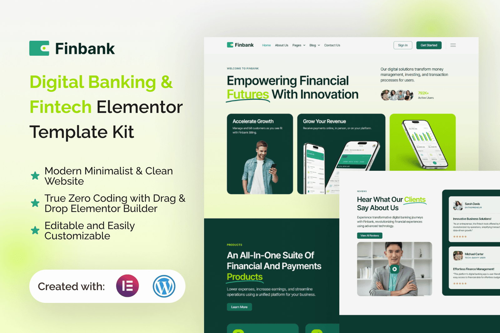 Finbank - Digital Banking & Fintech Elementor Template Kit 1 Finbank - Digital Banking & Fintech Elementor Template Kit