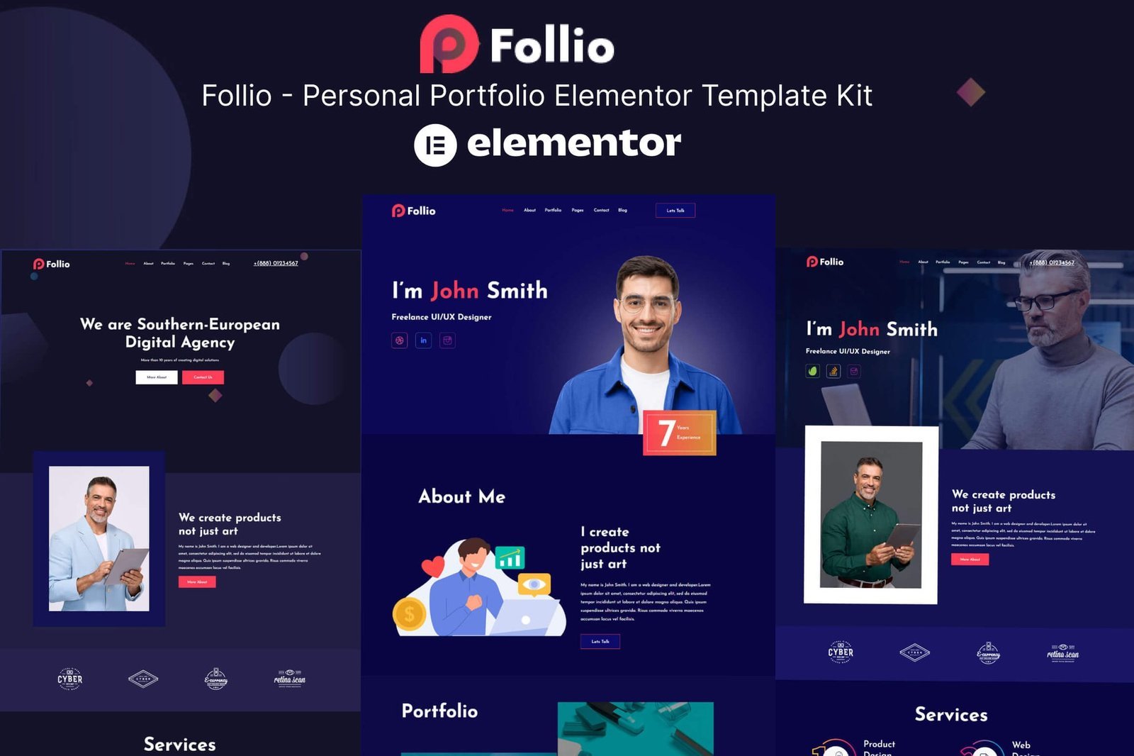 Follio - Personal Portfolio Elementor Template Kit 1 Follio - Personal Portfolio Elementor Template Kit