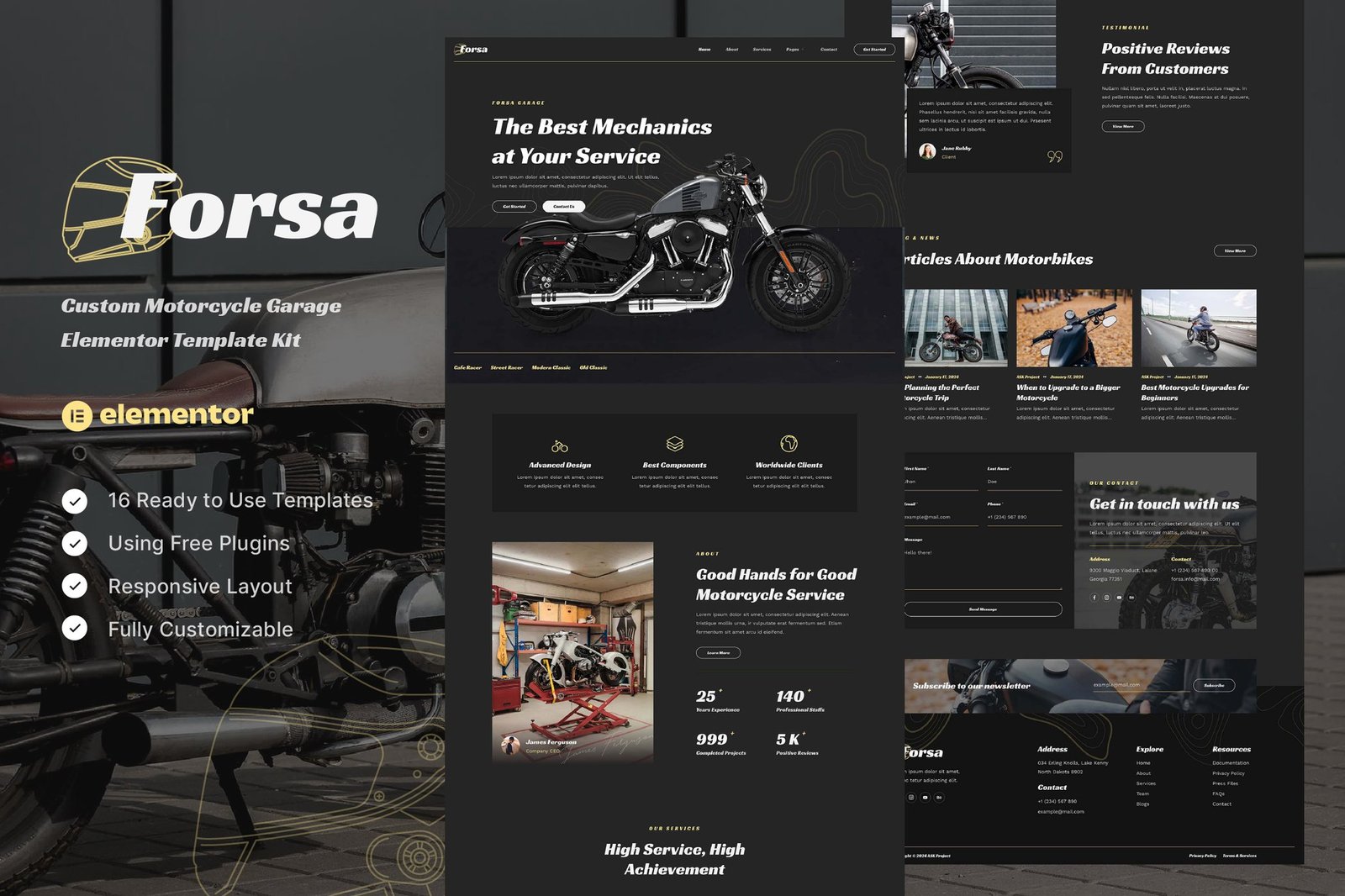 Forsa - Custom Motorcycle Garage Elementor Template Kit 1 Forsa - Custom Motorcycle Garage Elementor Template Kit