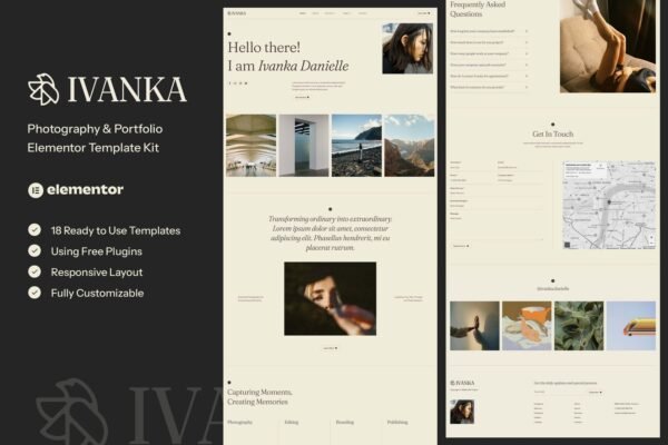 Ivanka - Photography & Portfolio Elementor Template Kit