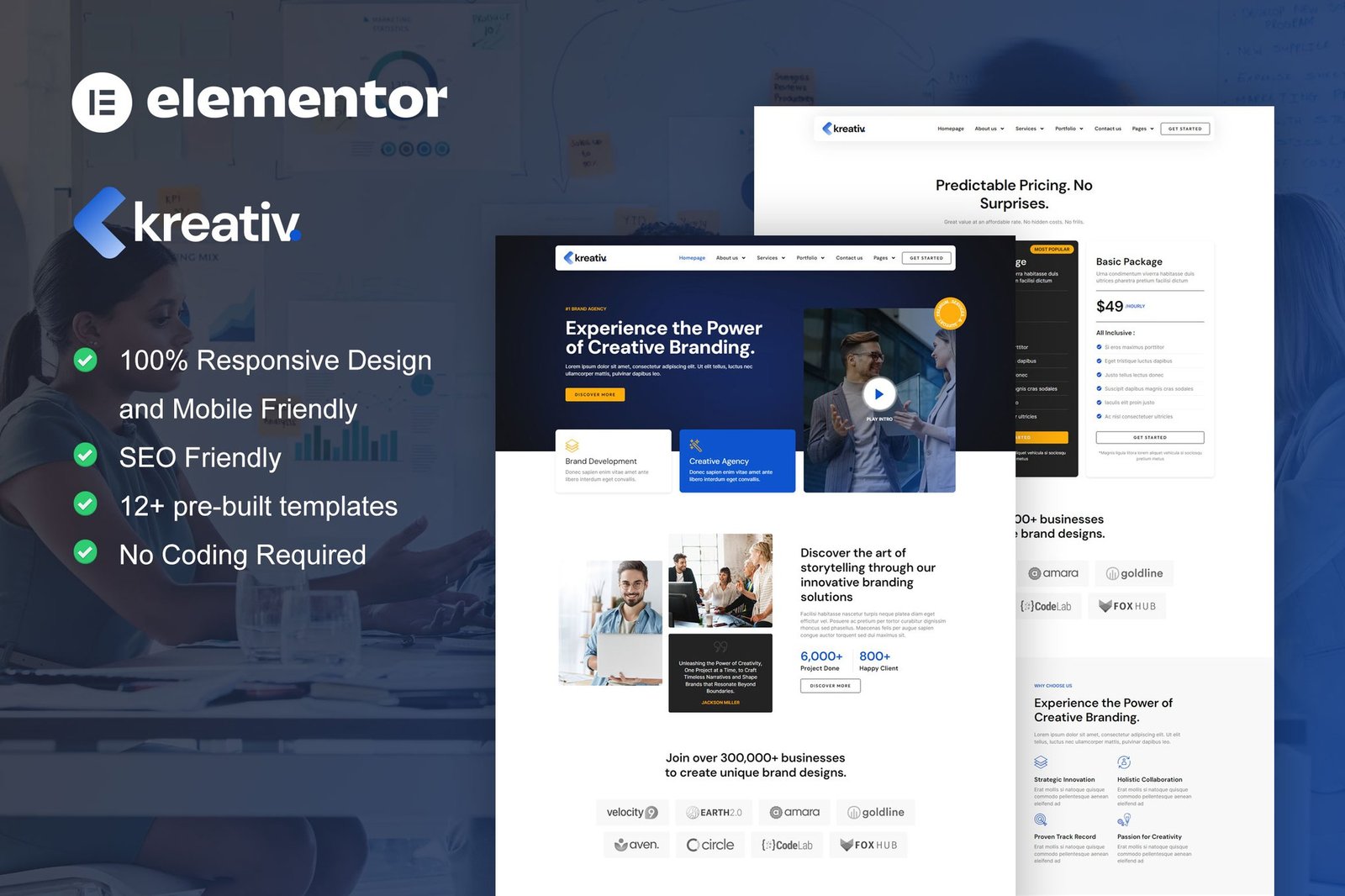 Kreativ - Digital Agency & Creative Branding Elementor Pro Template Kit 1 Kreativ - Digital Agency & Creative Branding Elementor Pro Template Kit