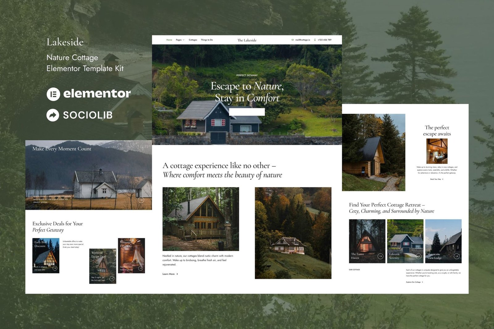 Lakeside - Nature Cottage Elementor Template Kit