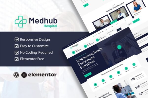 MedHub - Pharmacy & Medical Services Elementor Template Kit