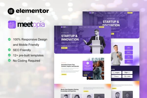 Meetopia - Event & Conference Elementor Pro Template Kit