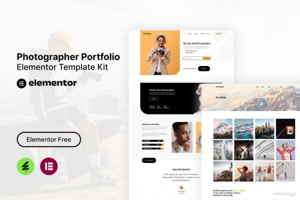 MyShoot - Photographer Portfolio Elementor Template Kit