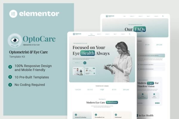 Optocare - Optometrist & Eye Care Elementor Template Kit