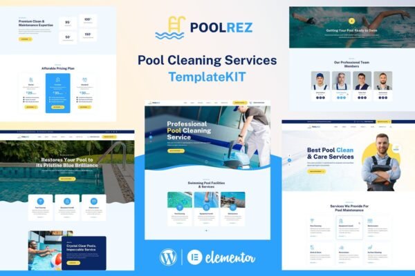 Poolrez - Pool Cleaning Services Elementor Template Kit