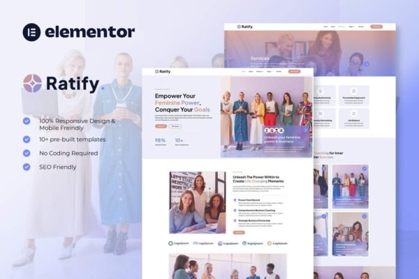 Ratify - Feminine Business Coaching Elementor Template Kit