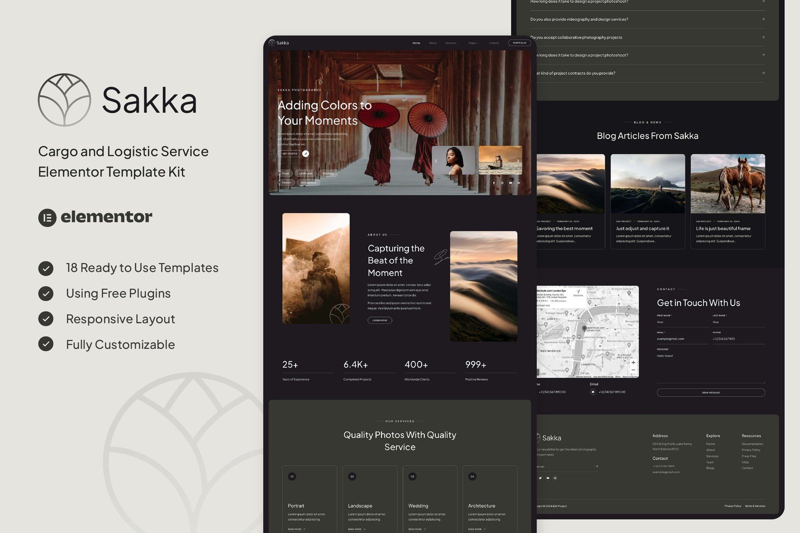 Sakka - Photography Service & Portfolio Elementor Template Kit 1 Sakka - Photography Service & Portfolio Elementor Template Kit