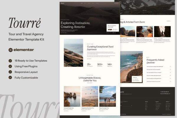 Tourre - Travel & Tour Agency Elementor Template Kit