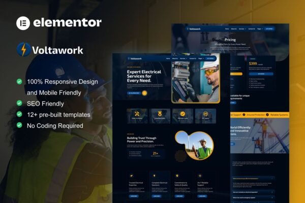 VoltaWork - Electrical Service Elementor Template Kit