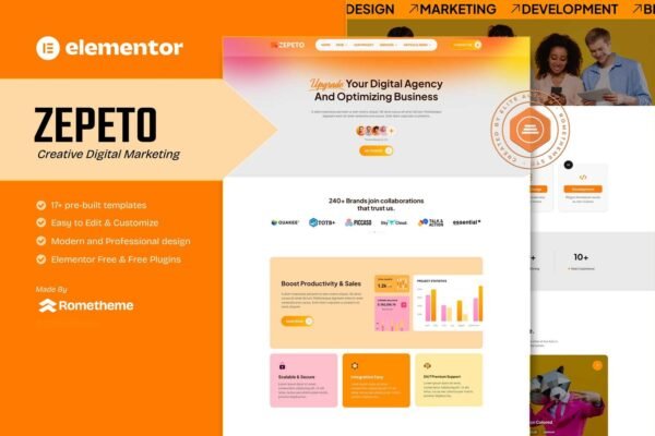 Zepeto - Creative Digital Marketing Elementor Template Kit